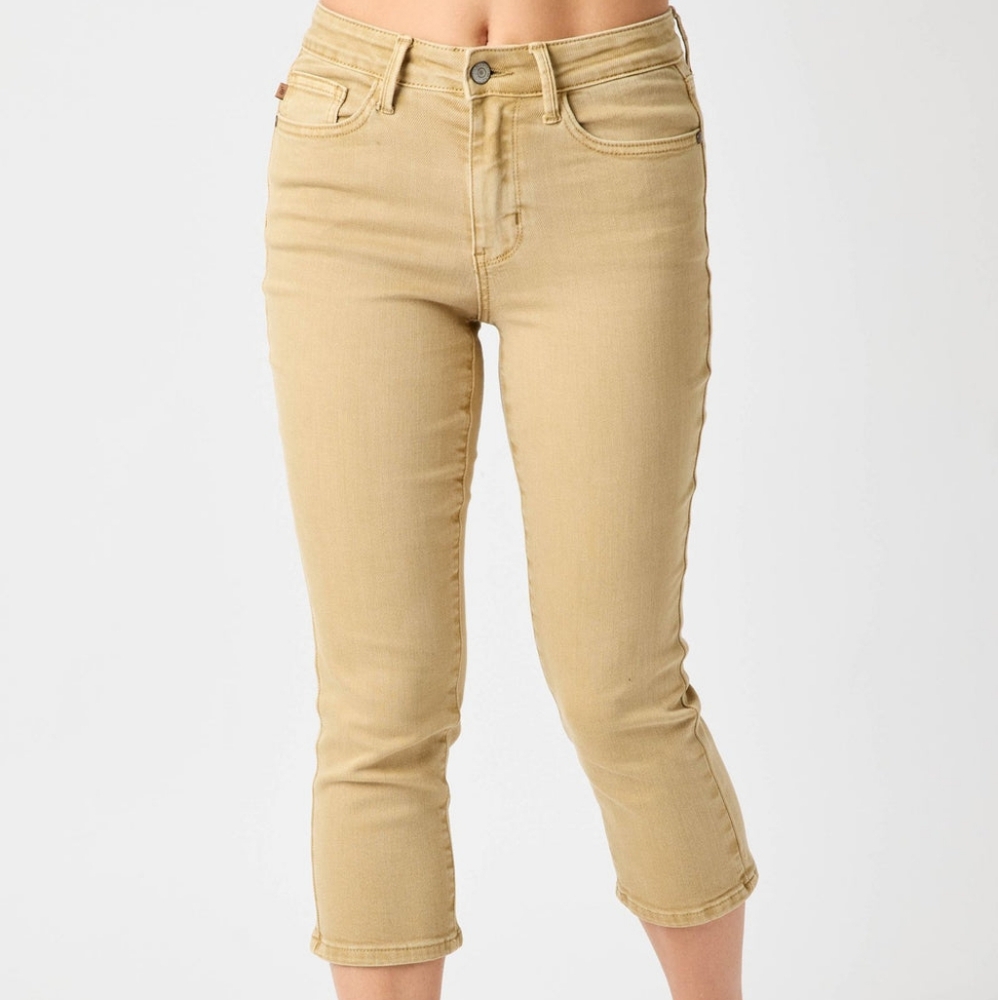 Judy Blue Stylish Tan Cropped Jeans for Women